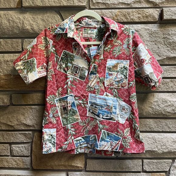 Reyn Spooner Mele Kalikimaka 2014 Hawaiian Xmas Santa Hula Woody Surf Shirt L - Picture 1 of 14